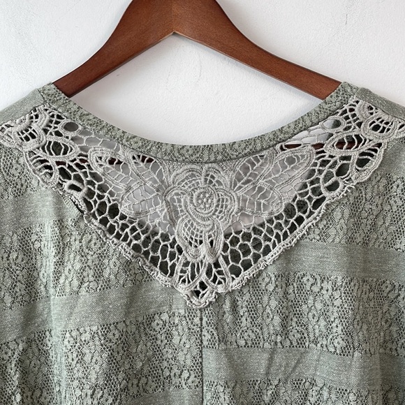 Self esteem boho green lace overlay blouse women size medium - Picture 4 of 6
